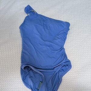 Blue One-Shoulder Swimsuit